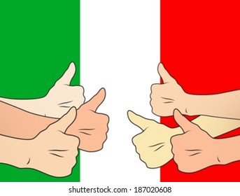 thumbs up italy eps10