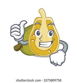 Thumbs up jackfruit character cartoon style