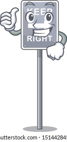 Thumbs up keep right isolated in the cartoon