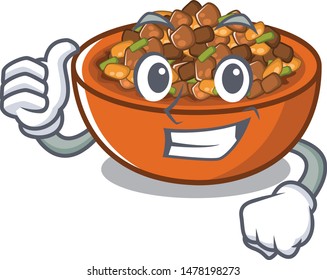Thumbs up kung pao chicken in a mascot