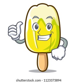 Thumbs up lemon ice cream character cartoon