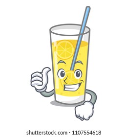 Thumbs up lemonade character cartoon style