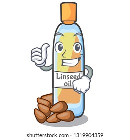Thumbs up lenseed oil in the character shape