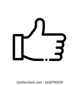 Thumbs Up Like Basic Interface Icon. Simple Vector line icon. EPS 10