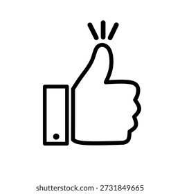 Daumen hoch, Gut Groß, Bestätigen Niedlich Hand Logo Symbole Umriss Schwarz Farbe, editierbarer Strich. Vektorgrafik