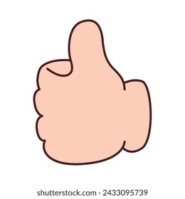 Thumbs up like. finger hand gesture. Approve symbol.