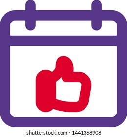 Thumbs up or like gesture in calendar