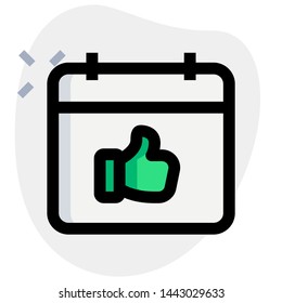 Thumbs up or like gesture in calendar