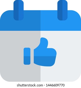 Thumbs up or like gesture in calendar
