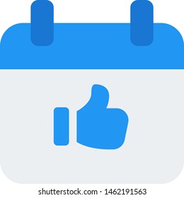 Thumbs up or like gesture in calendar