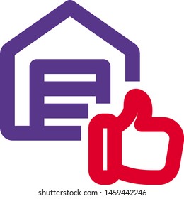 Thumbs up or like gesture in private storage warehouse unit