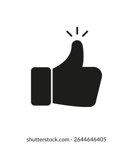 Thumbs Up Like Gesture Solid Icon. Approval, Agreement, And Positive Feedback Silhouette Symbol. Social Media Interaction. Isolated Vector Illustration.
