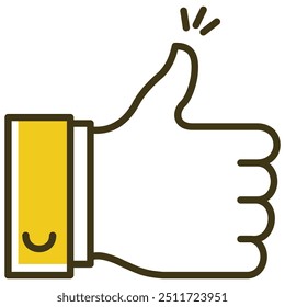 Thumbs Up Like Gesture Vector Icon Design,  positive, success, hand, feedback,
