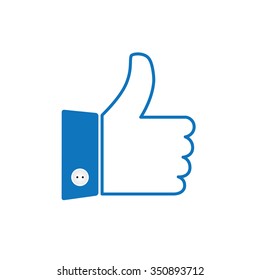 thumbs up or like hand vector icon for social media websites and mobile apps