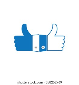 thumbs up or like hand vector icon for social media websites and mobile apps and also concept of friendship, deal, contract, partnership