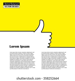 thumbs up or like hand vector outline for social media websites and mobile apps