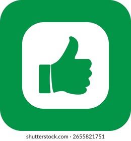 Thumbs Up Like Icon, Approval and Positive Feedback Symbol