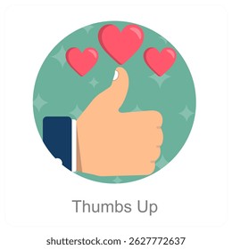 Thumbs Up and like icon concept