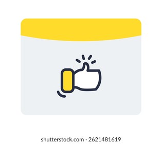 Thumbs Up Like Icon. Social Media Approval Symbol in Flat Minimal Style