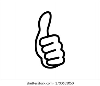 
thumbs up and like icon vector. Good hand gesture with line drawing.