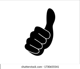 Thumbs up and like icon vector. Good hand gesture isolated.