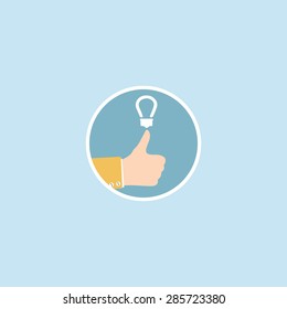 Thumbs up like and idea icon