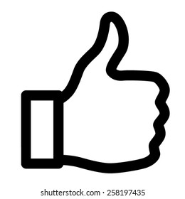 Thumbs up like / love / approve or thumbs up like in social networking line art vector icon for apps and websites