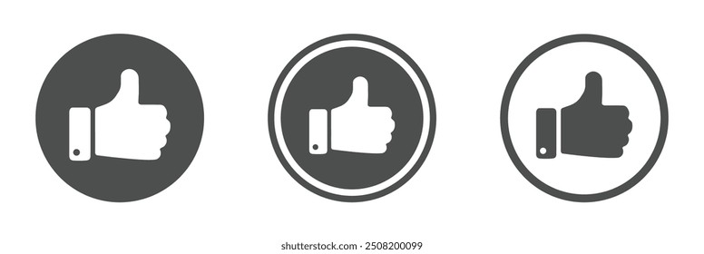 Thumbs up like, love, approve vector icons