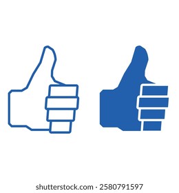Thumbs up like. Set of vector linear icons illustration of event rating isolated on white background.