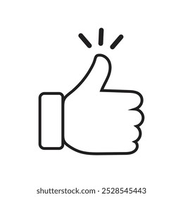 Pulgares hacia arriba y como signo editable icono de contorno de trazo aislado en Ilustración vectorial plana de fondo blanco.