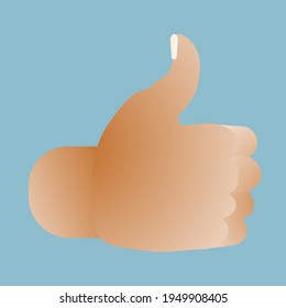 Thumbs Up like sign vector icon, gestures of human hand icon in conceptual trendy design vector Eps 10 illustration.