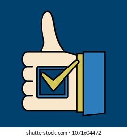 Thumbs up like social network icon new appreciation number symbol. Idea - blogging and online messaging, social networking services.