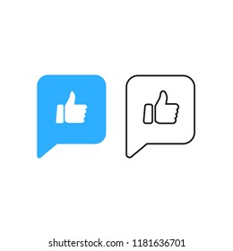 Thumbs up like social network icon with new appreciation number symbol. Vector social media illustration.