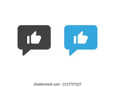 Thumbs Up Like Speech Bubble Icon, Social Media Notification Reaction Icons - Thumb Up, Recommend, Favorite Icon Symbol	
