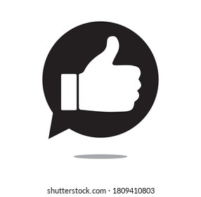 Thumbs Up (Like) in Speech Bubble, Social Media Notification Icon, Vector Design