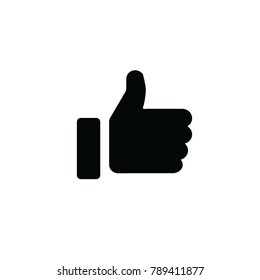 thumbs up like symbol human hand for nice or approved vector icon black hand white background flat for social media websites businesses and blogs eps10