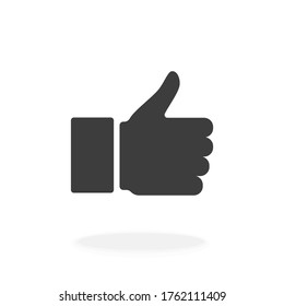 Thumbs Up Like Symbol Sign Simple Vector Illustration Silhouette Black