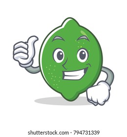Thumbs up lime character cartoon style Thumbs up lime character cartoon style