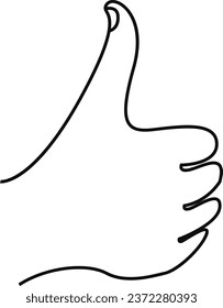 Thumbs Up line art vector design.