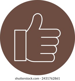 Thumbs Up Line Circle Icon
