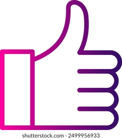 Thumbs Up Line Gradient Vector Icon Design