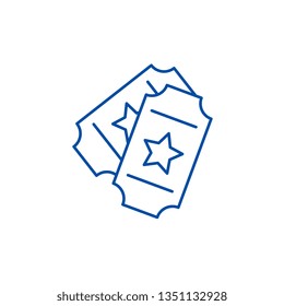 Thumbs up line icon concept. Thumbs up flat  vector symbol, sign, outline illustration.