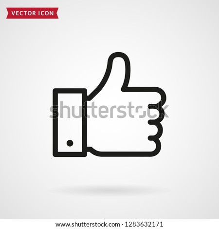 Thumbs up line icon. Hand showing Like sign. Vector outline symbol.