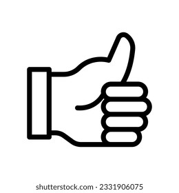 thumbs up line icon illustration vector graphic. Simple element illustration vector graphic, suitable for app, websites, and presentations isolated on white background
