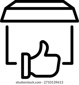 Pulgares hacia arriba línea icono ilustración Vector
