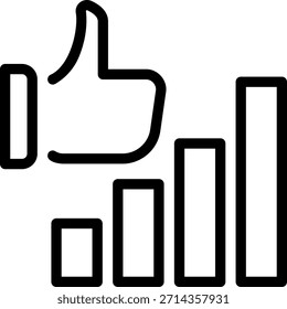 Pulgares hacia arriba línea icono ilustración Vector