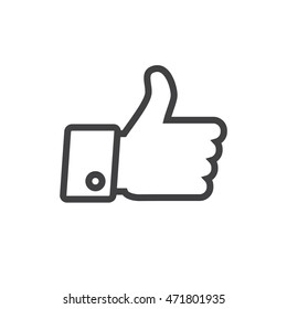 Thumbs Up Line Icon Isolated On A White Background