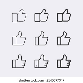Thumbs up line icon. Like icon