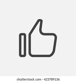 Thumbs up line icon, like outline vector logo illustration, linear pictogram isolated on white