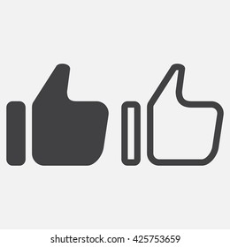thumbs up line icon, like outline and solid vector logo, linear pictogram isolated on white, pixel perfect illustration